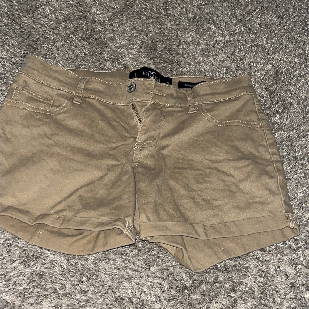 Hollister Women's Tan Cotton Blend Jean Shorts